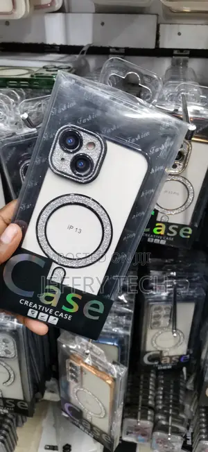 iPhone 13 Protective Case With a Shimmering Silver /Glitter Finish