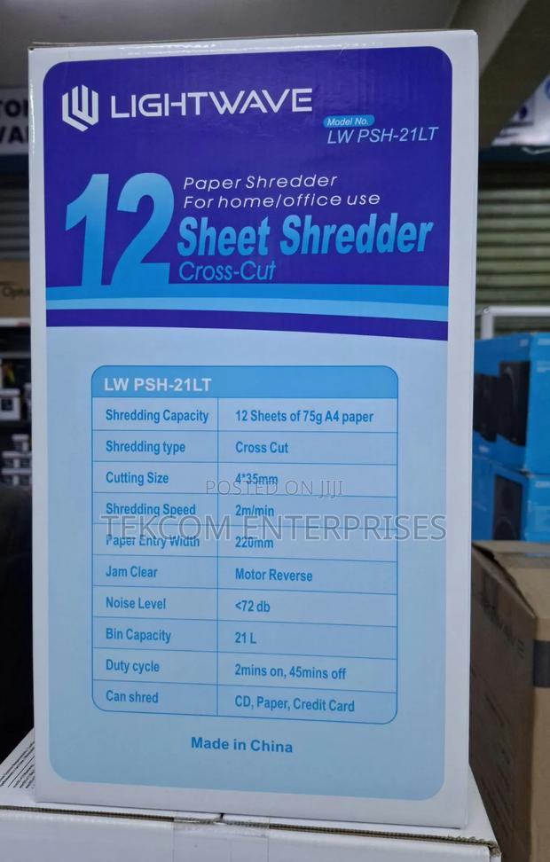 Lightwave Paper Shredder 12 Sheets Cross-Cut PSH-21lt - thumbnail 2