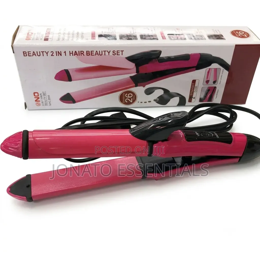 2 in 1 Hair Straightener and Curler - NHC-2009 Beauty Set