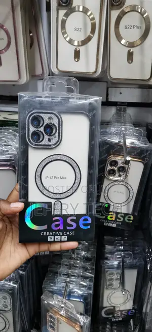 iPhone 12 Pro Max Case Clear With a Sparkling Silver Magsafe Ring