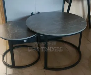 Marble Effect Grey Nesting Coffee Table (Mdf)