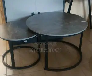 Marble Effect Grey Nesting Coffee Table (Mdf)