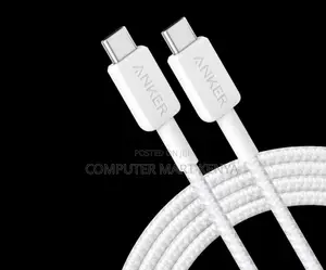 Anker 322 Usb-C to Usb-C Cable (6ft, 60w, Braided) White.