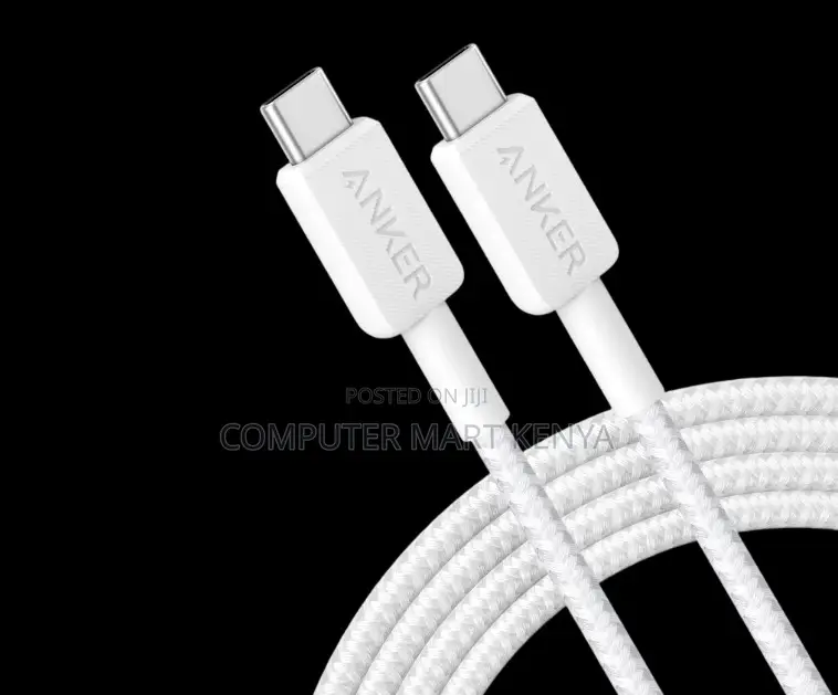 Anker 322 Usb-C to Usb-C Cable (6ft, 60w, Braided) White.