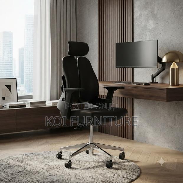 Office Chairs; Dual Backrest Orthopedic Lap Tec A23-Black - thumbnail 3