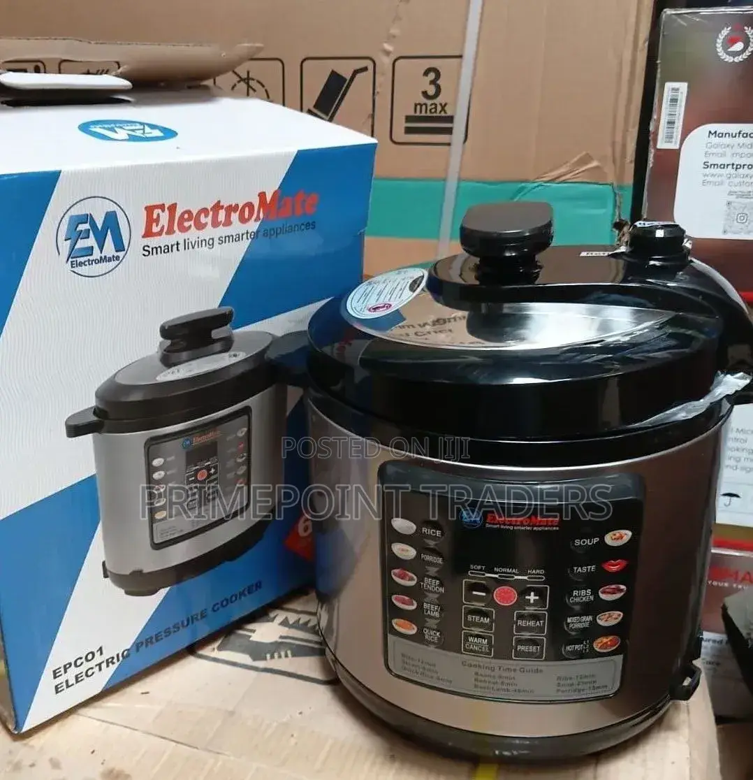 Electromate Pressure Cooker 6 Litres,Safe User-Friendly Design