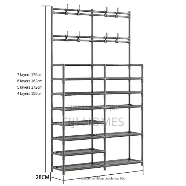 Multifunctional Double Row Shoe Rack | Modern Sturdy