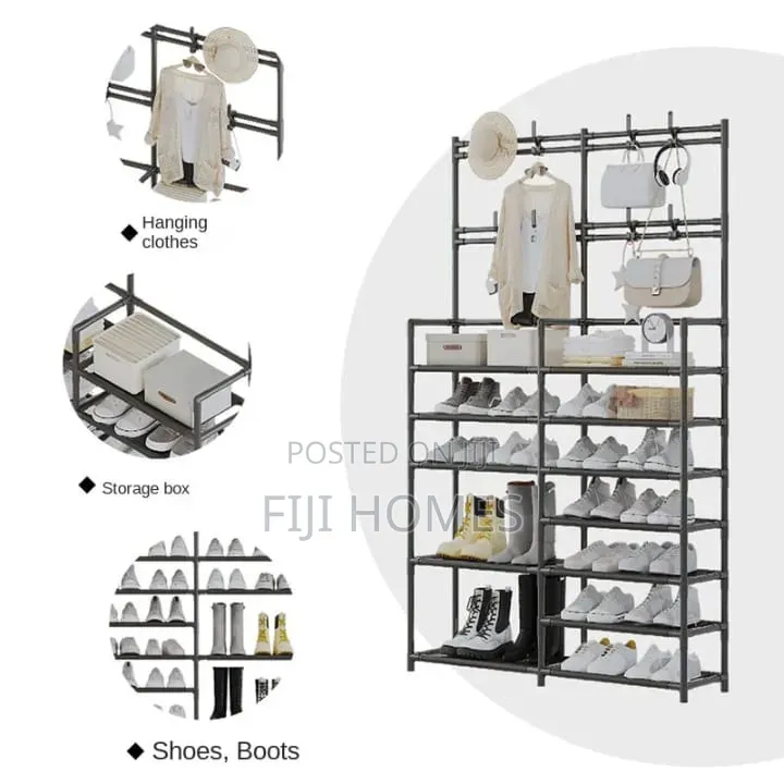 Multifunctional Double Row Shoe Rack | Modern Sturdy