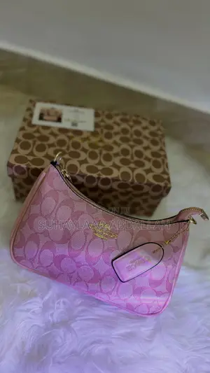 Pink Monogram Shoulder Bag With Gold Hardware