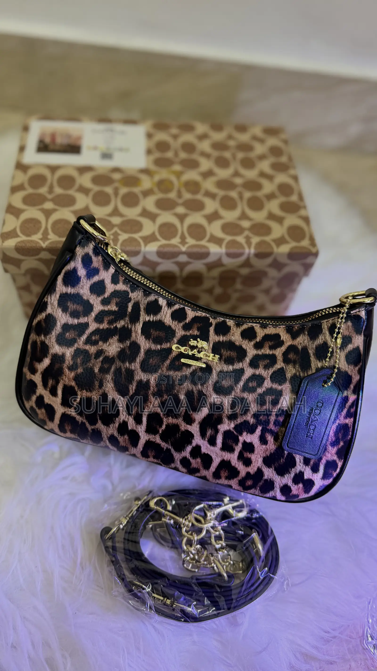 Leopard Print Shoulder Bag With Adjustable Strap