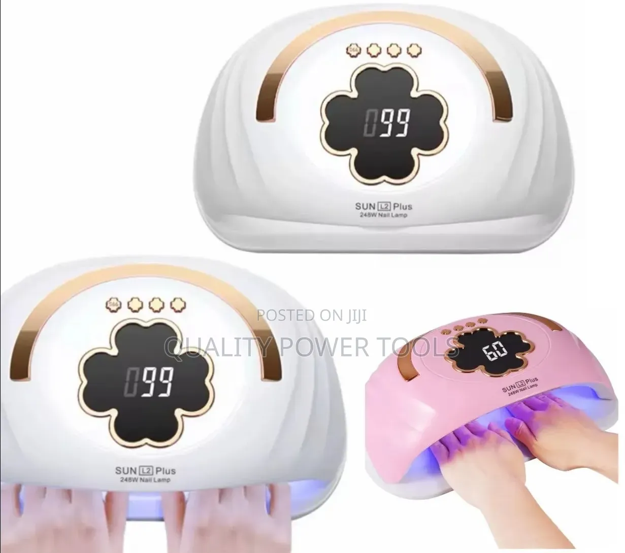 248w Uv Led Nail Lamp Flower-Shaped Top for 2 Hands With a Digital