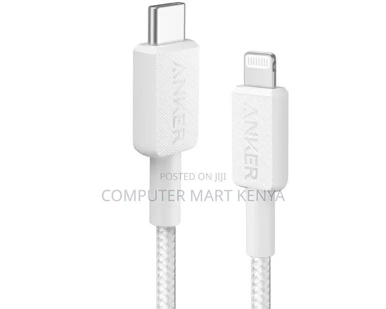 Anker 322 Usb-C to Lightning Cable (3ft Braided) White