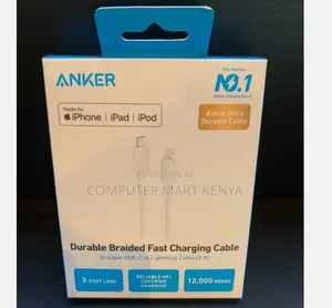 Anker 322 Usb-C to Lightning Cable (3ft Braided) White