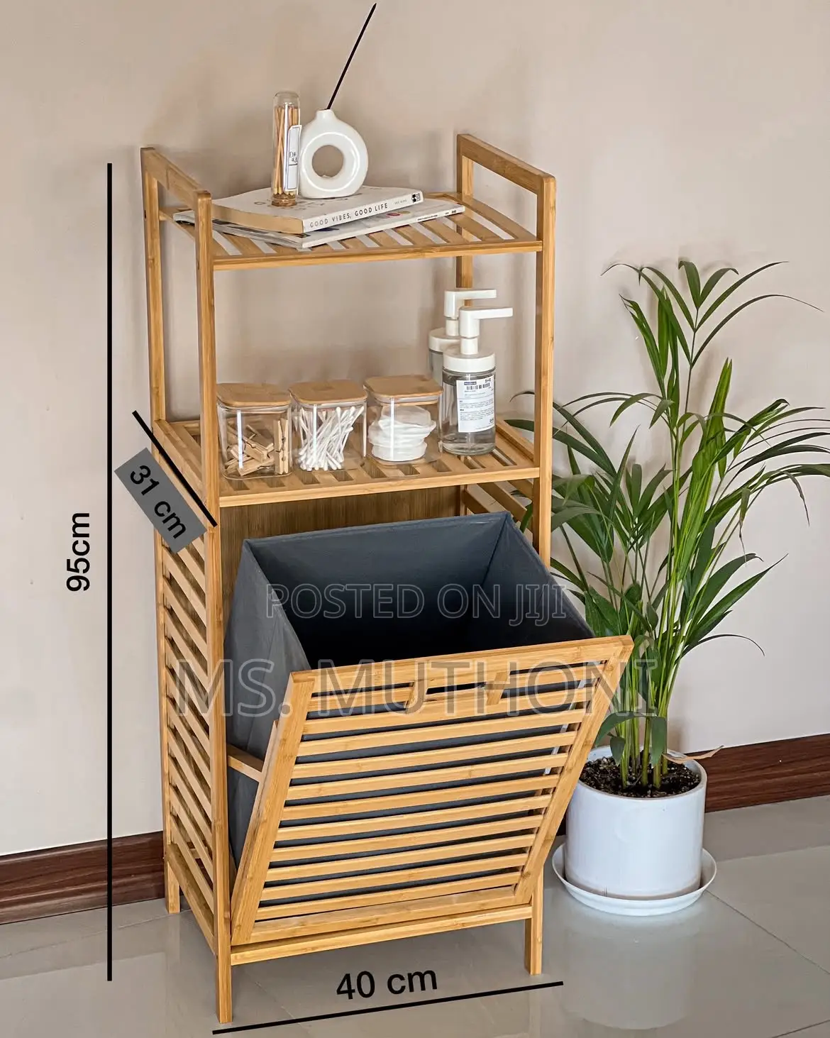 Laundry Hamper Bamboo Basket With Removable Fabric Liner