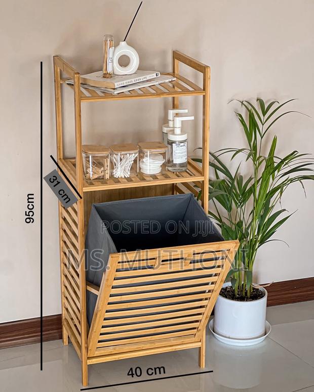Laundry Hamper Bamboo Basket With Removable Fabric Liner