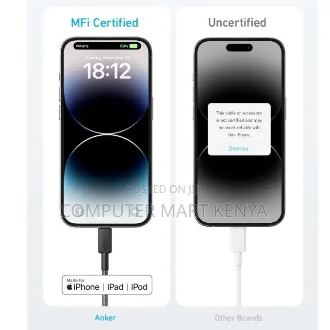 Anker 322 Usb-C to Lightning Cable (6ft Braided) Black