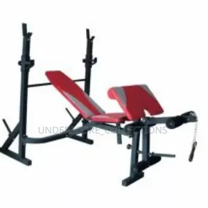 Red and Black Padded Weight Bench