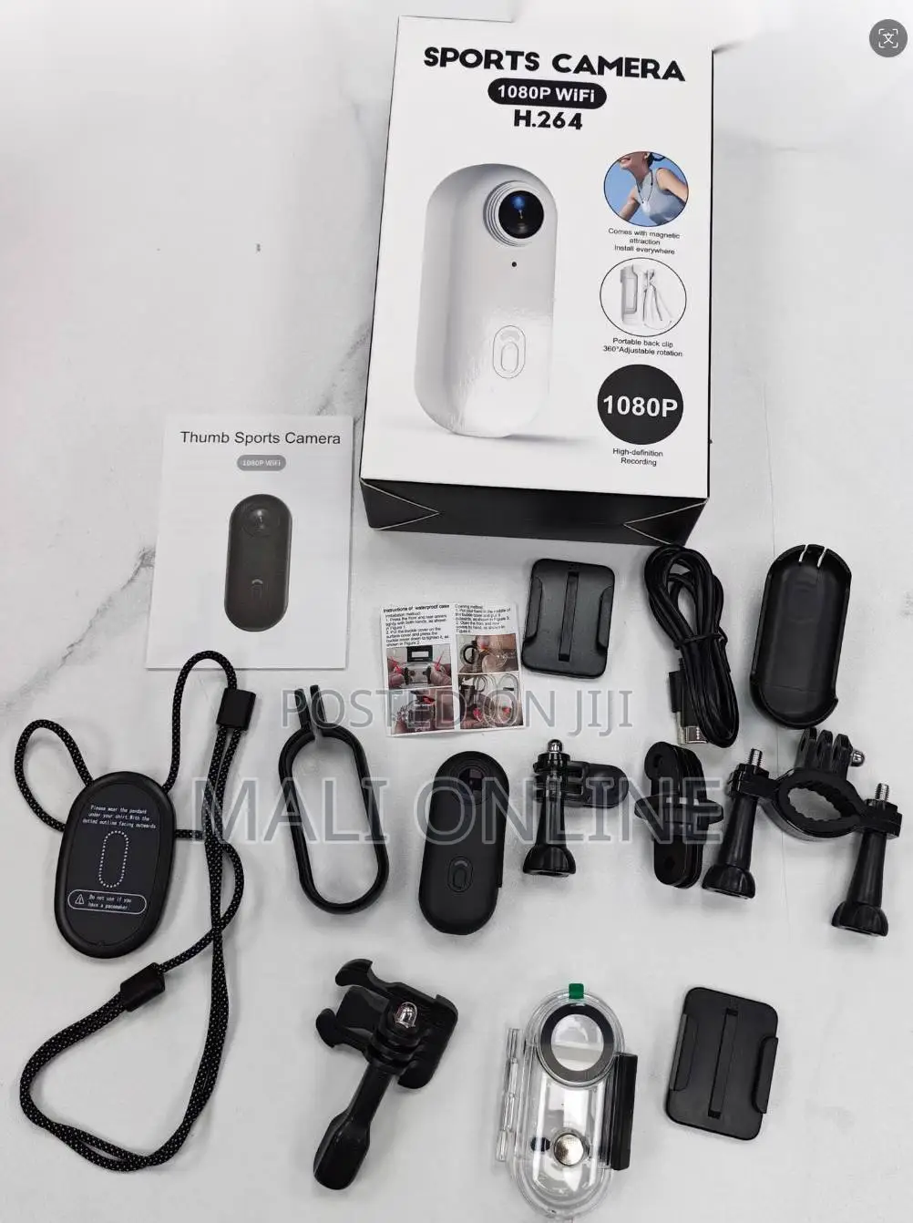 Mini Sports Action Camera 1080p 120° Wide Angle Magnetic Mount