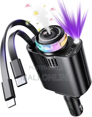 Retractable Car Charger 45w Fast Charging Starlight Aromatherapy