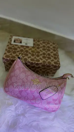 Pink Monogram Shoulder Bag With Gold Hardware
