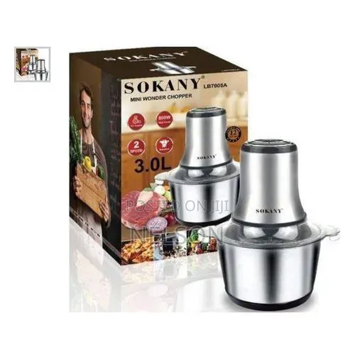 Sokany Chopper With Metallic Jug 3 Litres