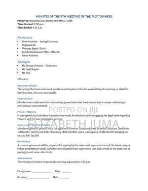 Professional Meeting Minutes, Typing Document Formatting Services