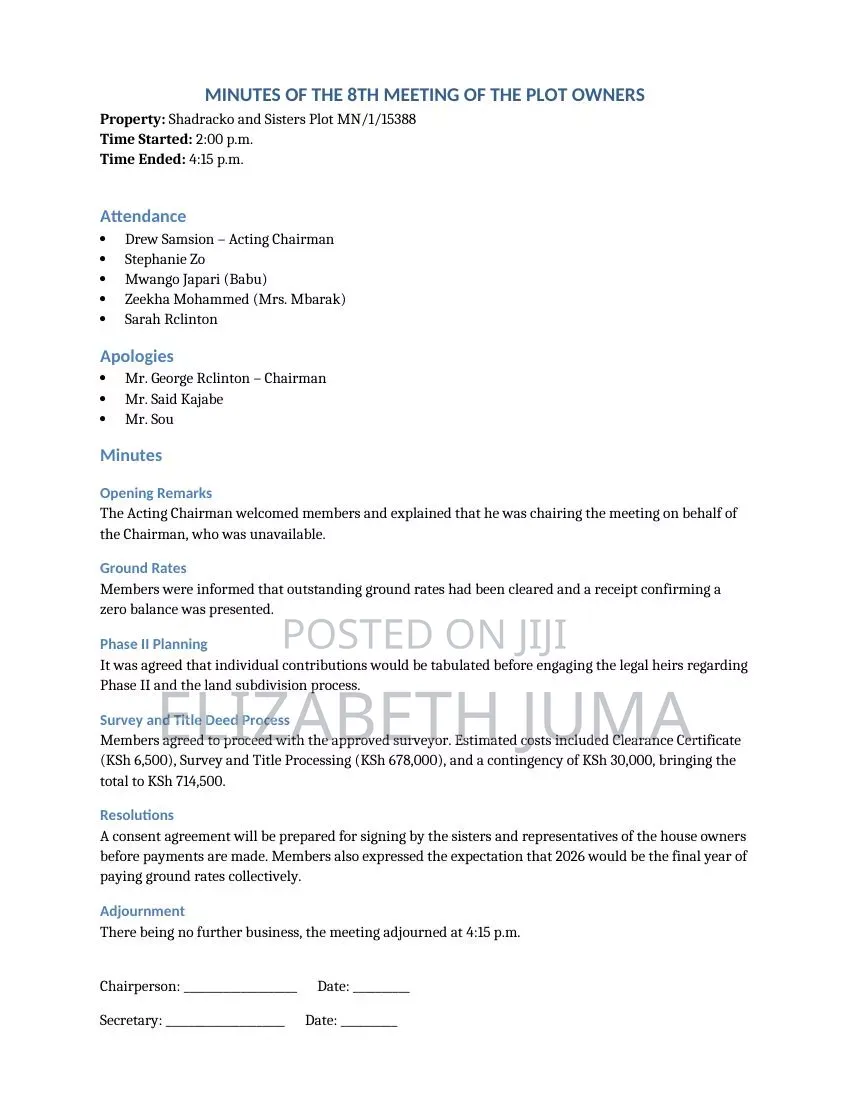 Professional Meeting Minutes, Typing Document Formatting Services