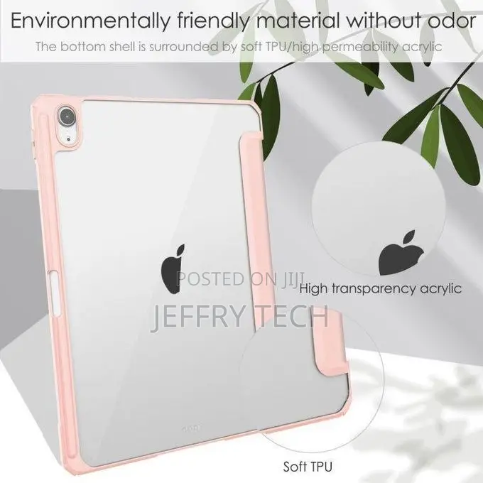 Foldable Clear Back Case for iPad Air 11 M3 (2025) – Pencil Holder, Tr