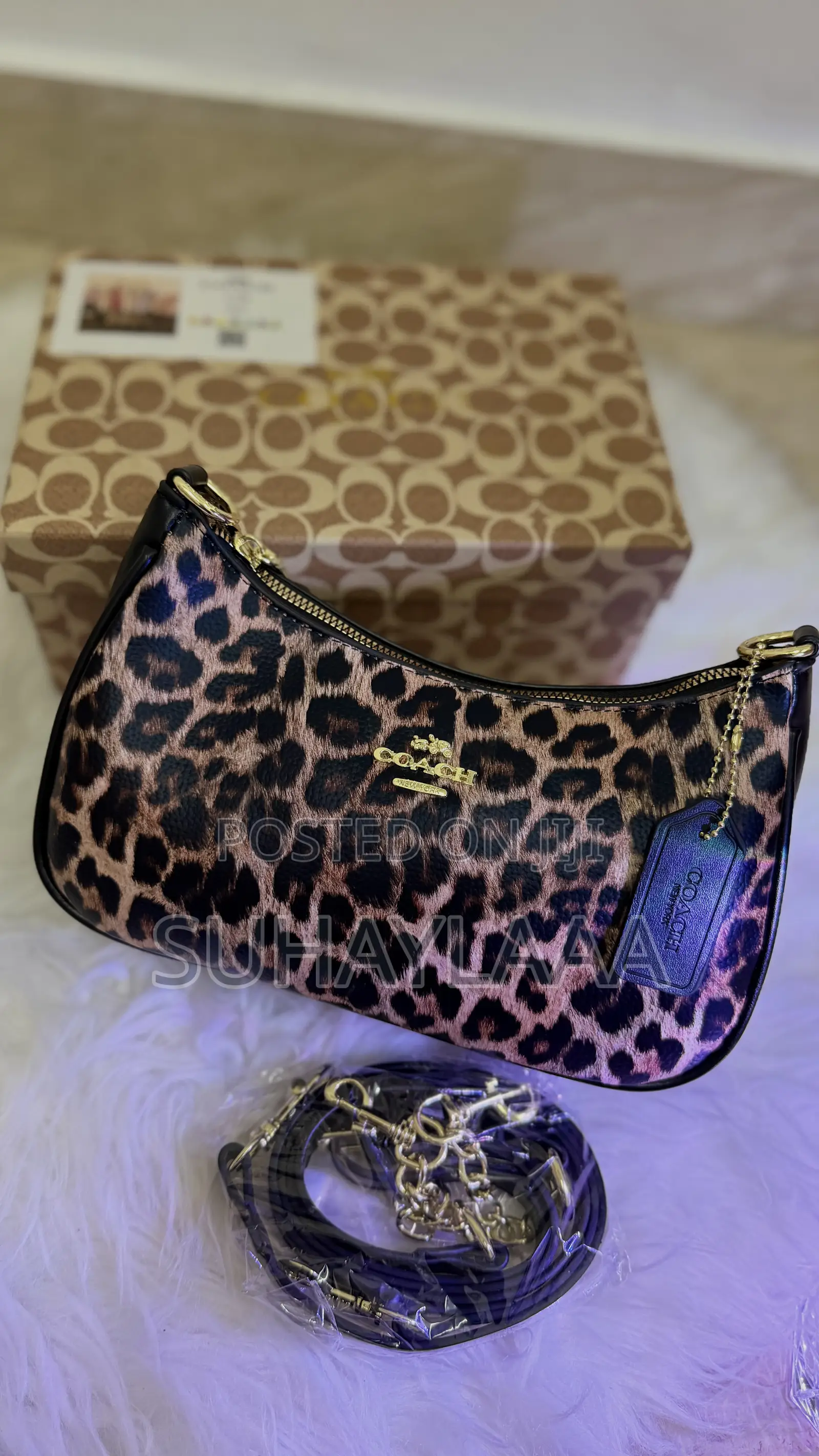 Leopard Print Shoulder Bag With Adjustable Strap