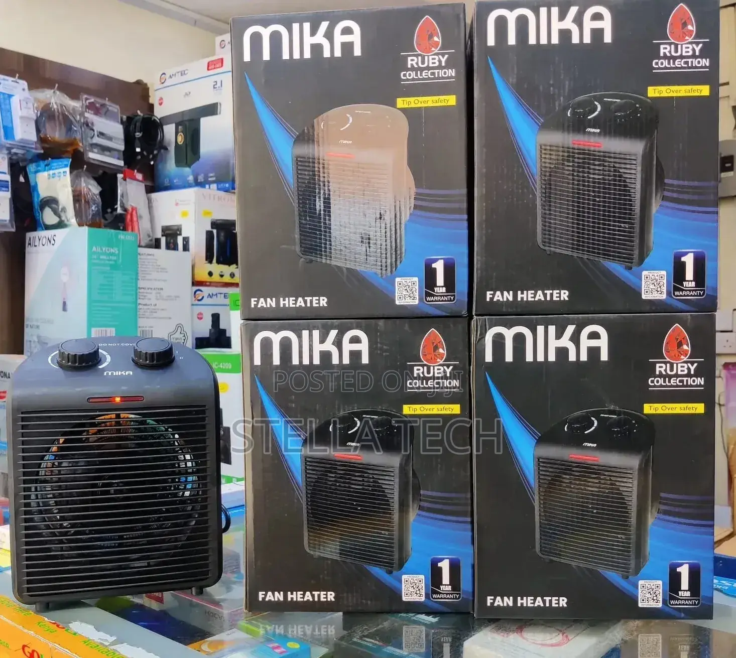 Mika Fan Heater, 1000w-2000w, Grey
Mh105g