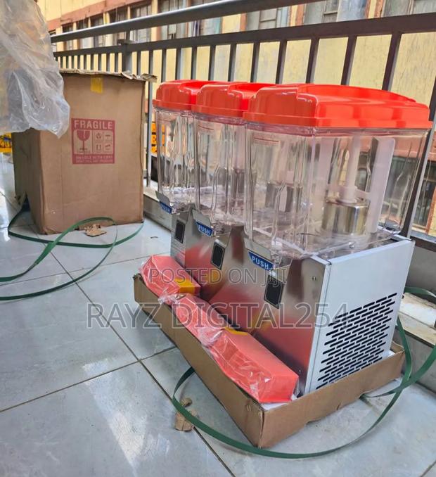 3 Column Commercial Juice Dispenser With Compressor