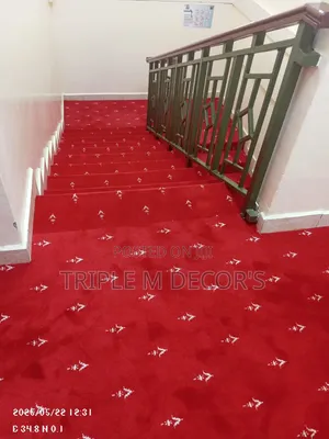 Stylish Red Dotted Carpeting for Executive Spaces