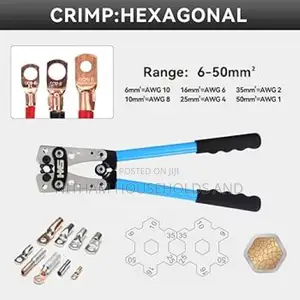 Solar Manual Crimping Tool for Battery Terminal Cable Lugs