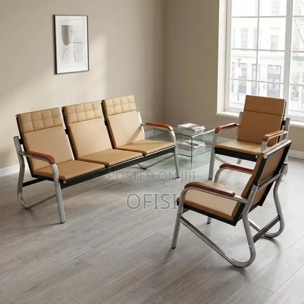 Office Sofa; 5 Seater Brown Office Sofa