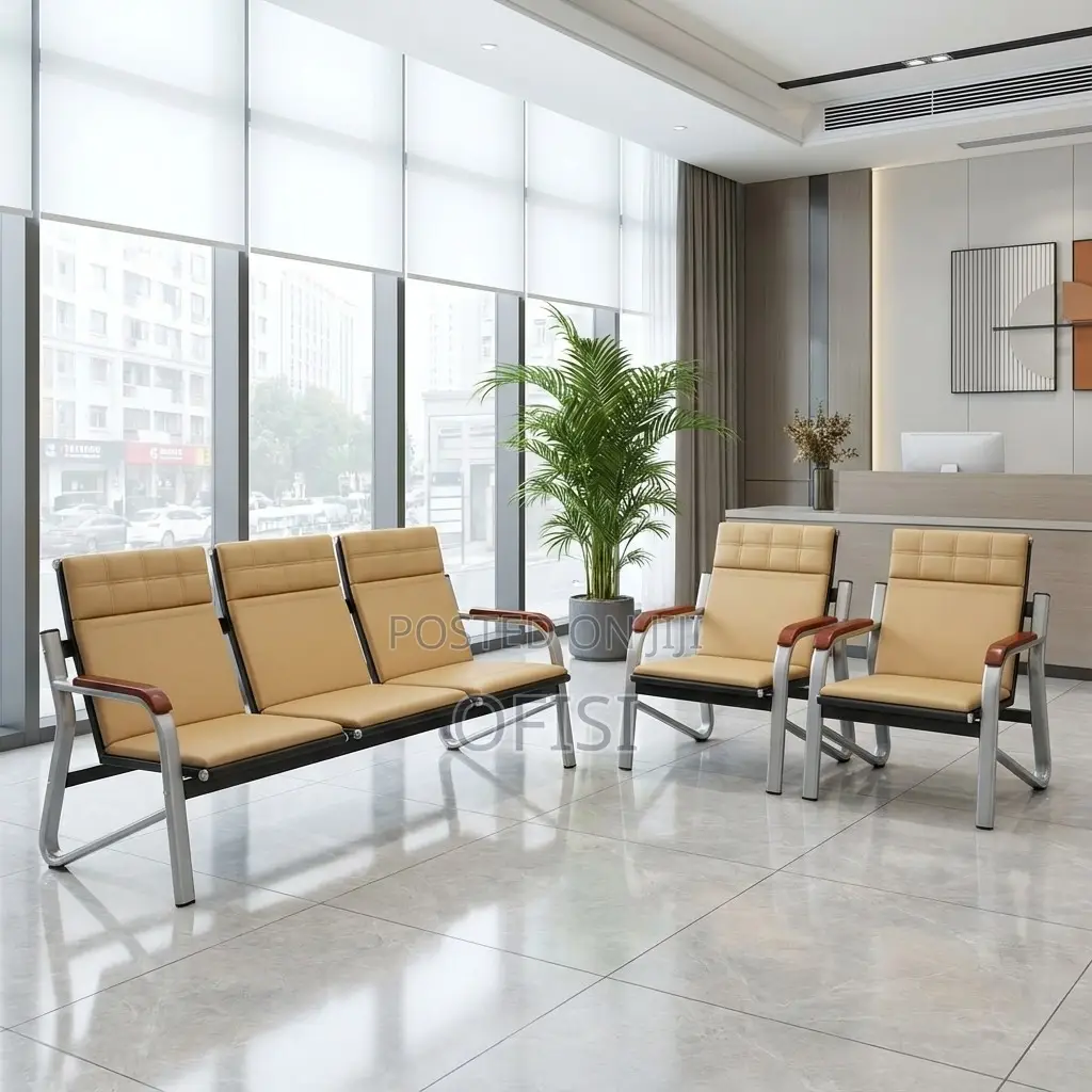 Office Sofa; 5 Seater Brown Office Sofa