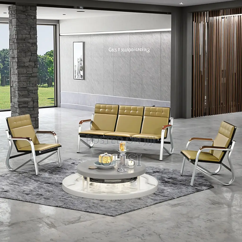 Office Sofa; 5 Seater Brown Office Sofa