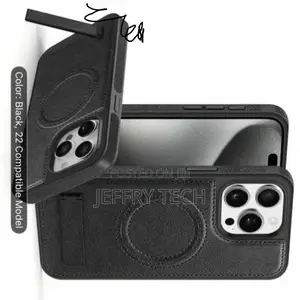 Magnetic for iPhone 13 Pro Max Leather Case With Magsafe Ring Stand
