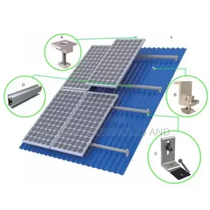 Solar Panel Aluminum Roof Mounting Set for 2 Panels