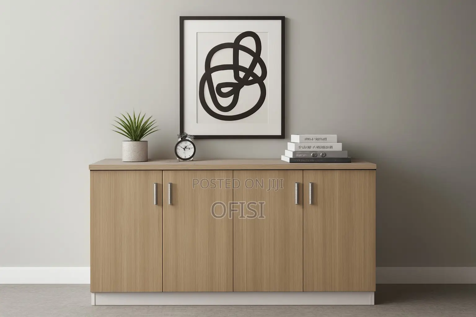 Office Cabinet; 4 Door Wooden Office Credenza Cabinet