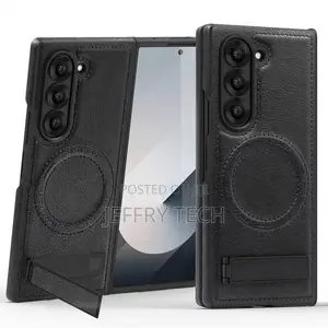 Samsung Galaxy Fold 6 Leather Case Magsafe With Stand