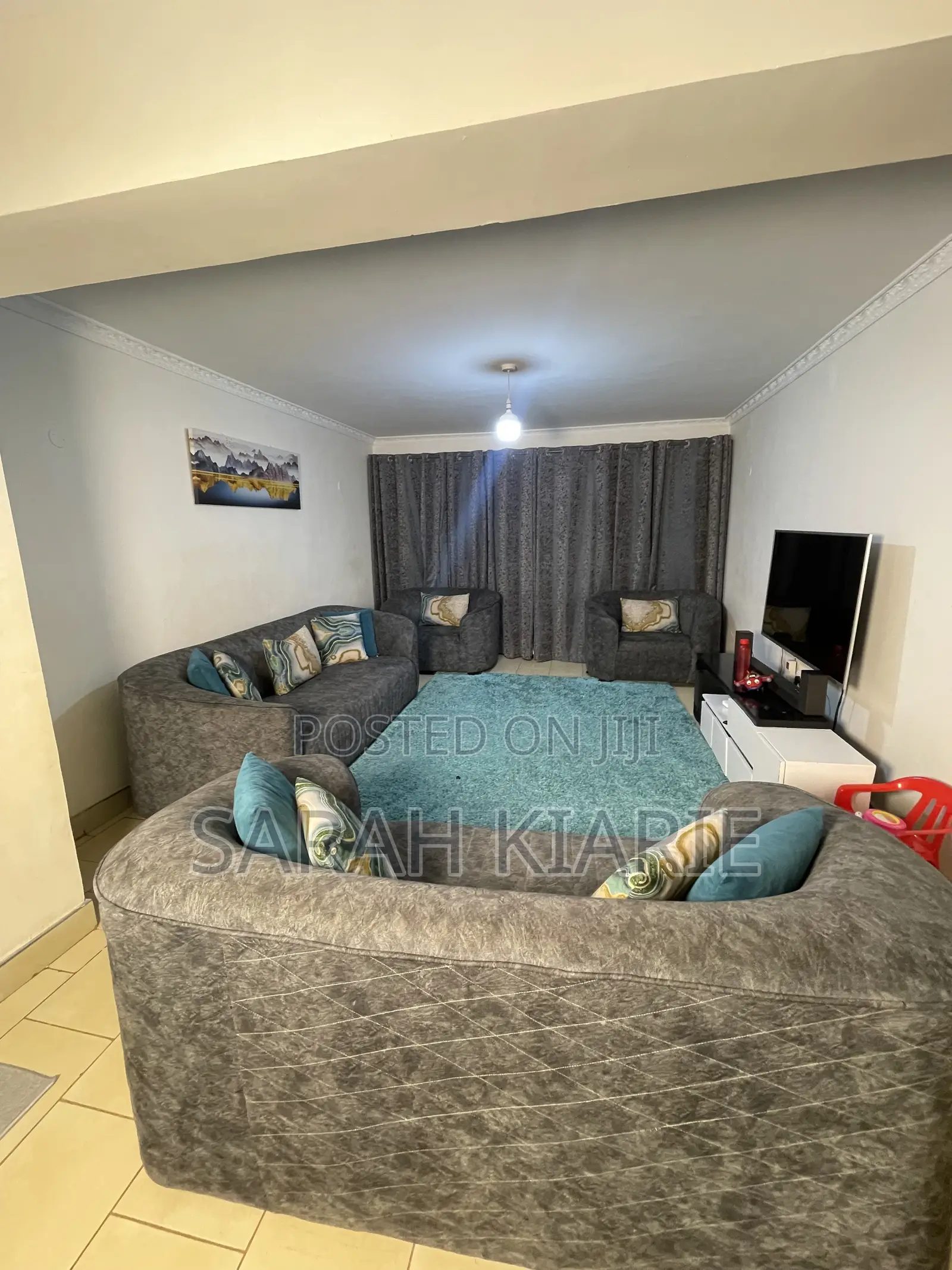 7 Seater Grey Curved Couch