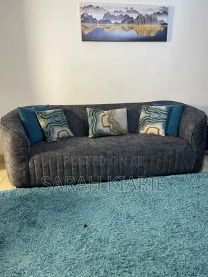 7 Seater Grey Curved Couch