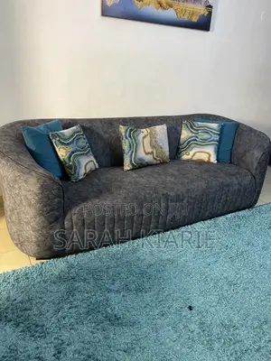 7 Seater Grey Curved Couch