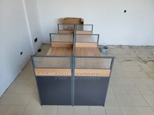 Brown / White Office Tables 4 - Workstations