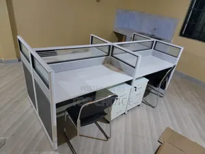 Brown / White Office Tables 4 - Workstations