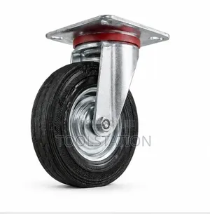 Black Rubber Castor Wheel 4 Inch With Plate Set Of 4