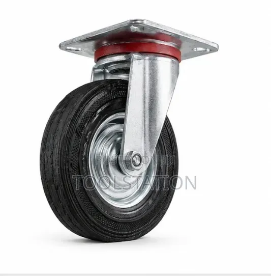 Black Rubber Castor Wheel 4 Inch With Plate Set Of 4