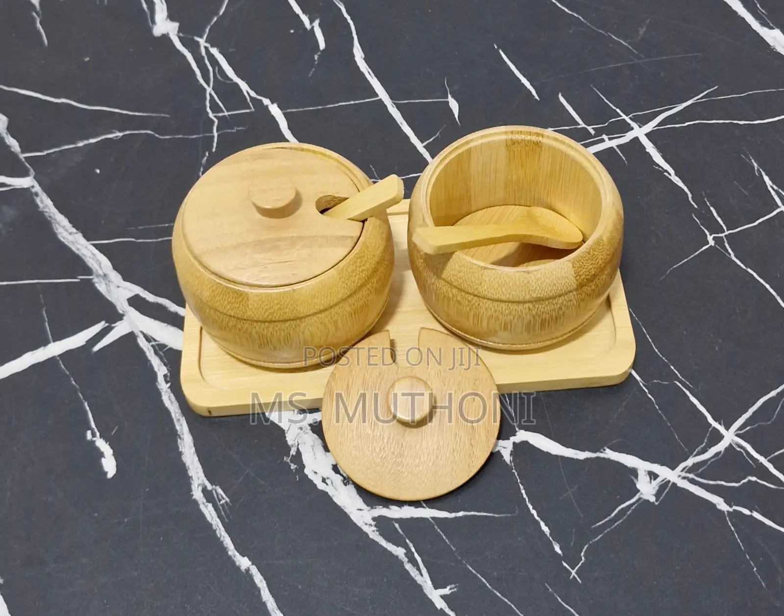 3-Piece Bamboo Condiment Jar Set
