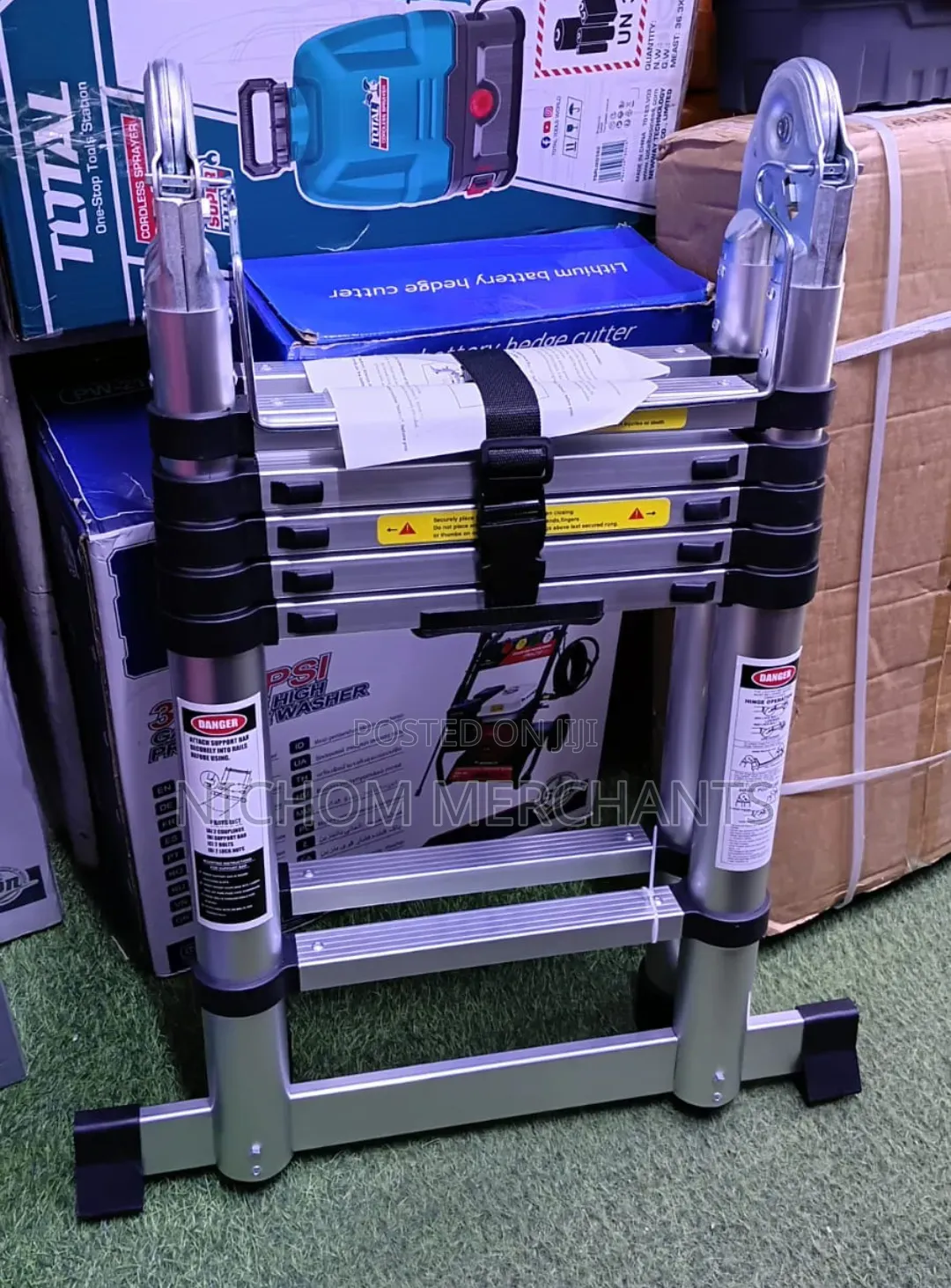 3.8m Telescopic Ladder/Double Telescopic Aluminum Ladder (1.9m+1.9m)