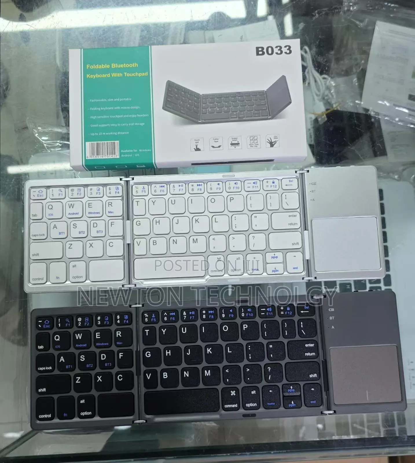 Three-Fold* Foldable Keyboard With Mouse Touchpad